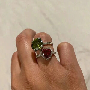 ❤️💚Two for One Sterling Silver Gem Stone Rings❤️💚